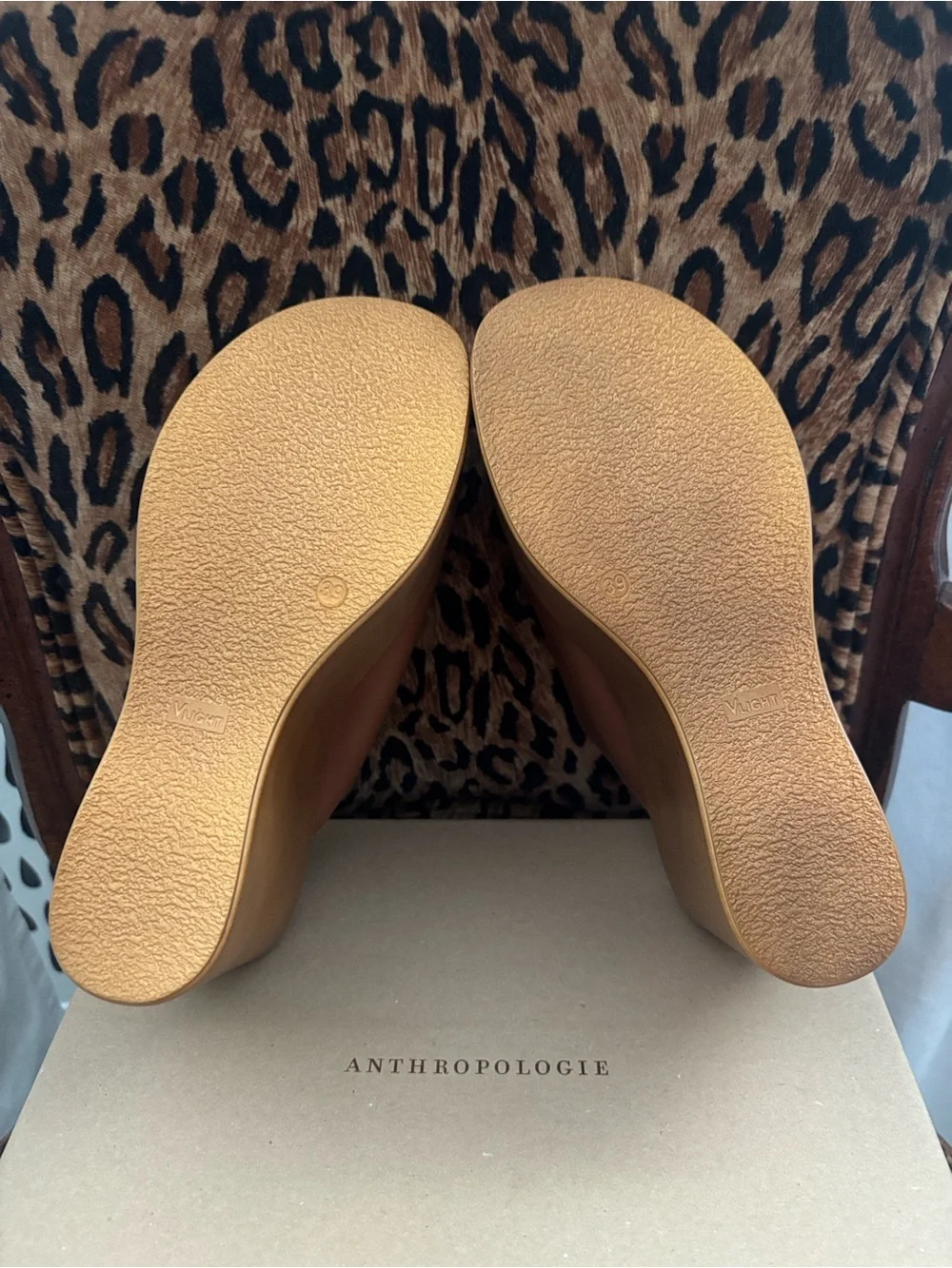 Anthropologie Leather Platform Wedge